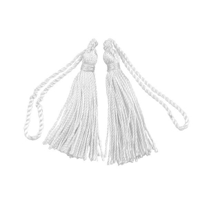 Vivaldi - Ribtex - Tassels 5cm White 4pcs